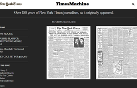 TimesMachine: 150 Years of NYT Archive Microfilm reader built with geojson and leaflet